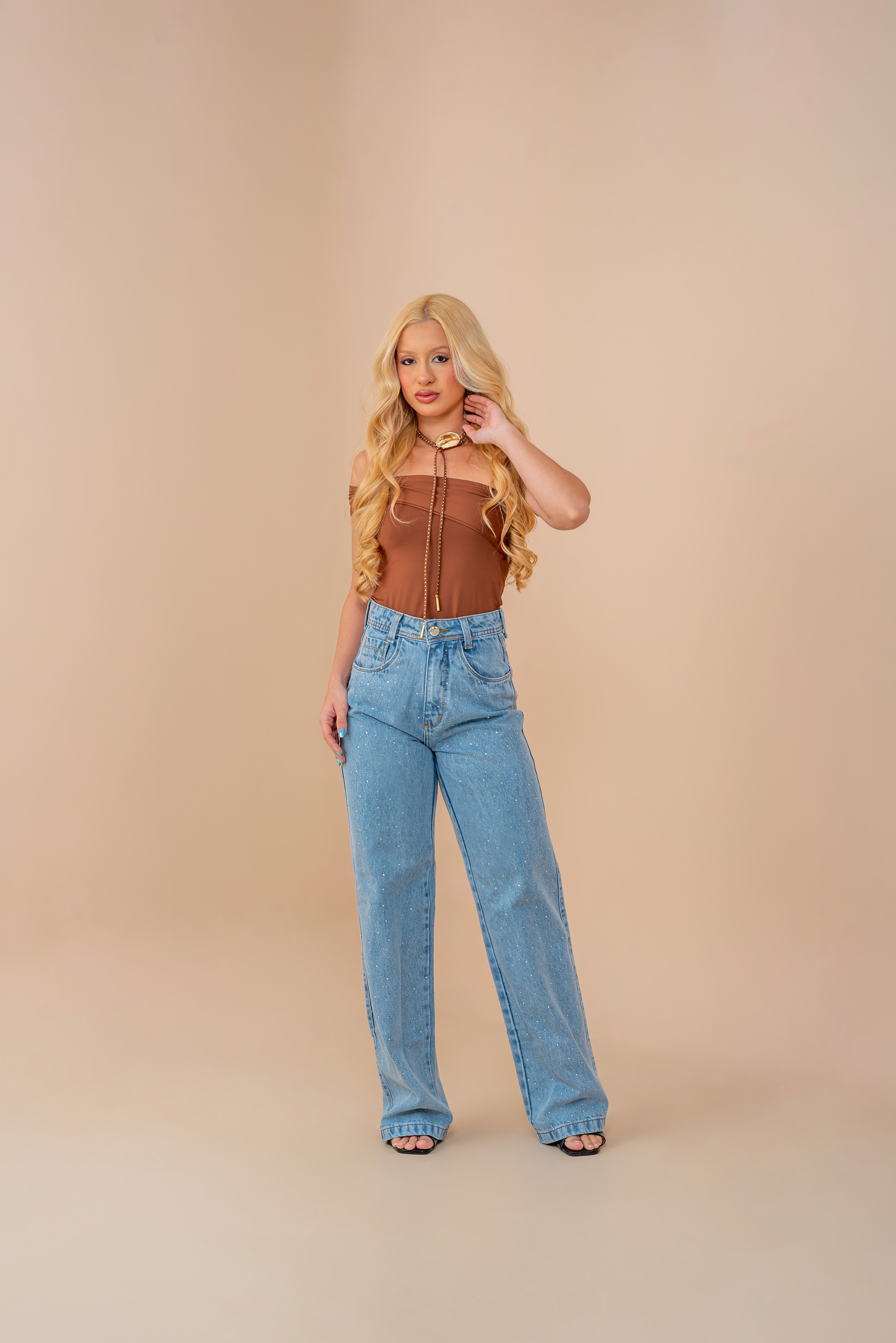 Calça jeans brilho